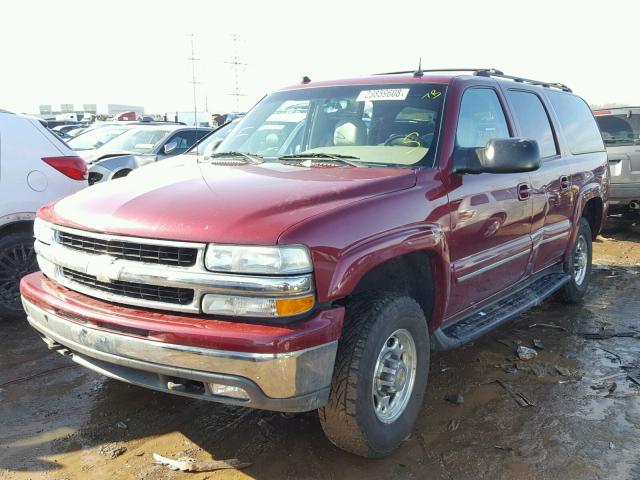 3GNGK26G84G131338 - 2004 CHEVROLET SUBURBAN K BURGUNDY photo 2