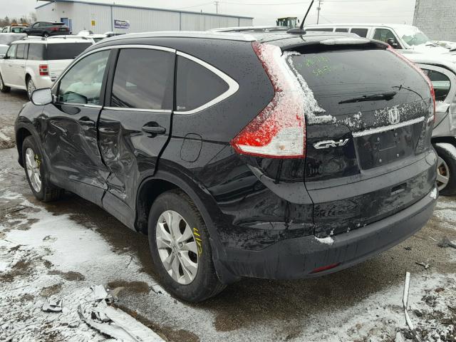 5J6RM4H73CL056516 - 2012 HONDA CR-V EXL BLACK photo 3