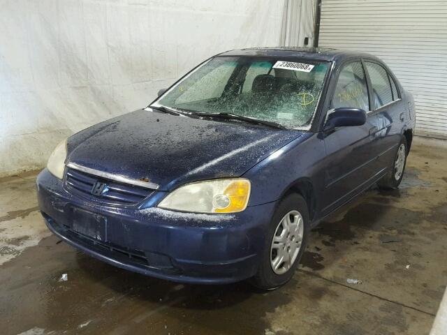 2HGES26702H608844 - 2002 HONDA CIVIC EX BLUE photo 2