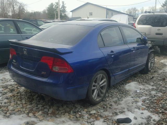 2HGFA55568H702051 - 2008 HONDA CIVIC SI BLUE photo 4