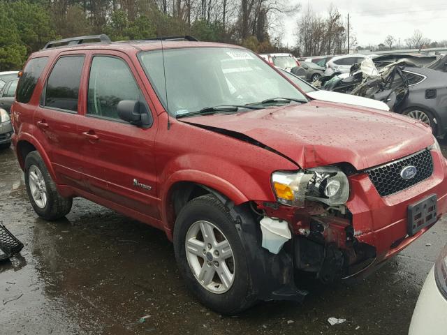 1FMCU59H07KC06968 - 2007 FORD ESCAPE HEV RED photo 1
