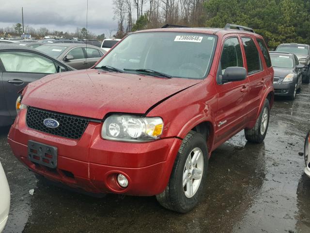 1FMCU59H07KC06968 - 2007 FORD ESCAPE HEV RED photo 2