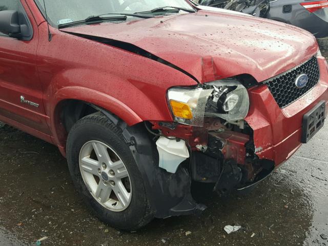 1FMCU59H07KC06968 - 2007 FORD ESCAPE HEV RED photo 9