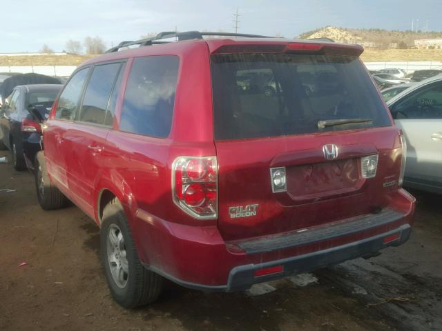 2HKYF18446H523211 - 2006 HONDA PILOT EX RED photo 3