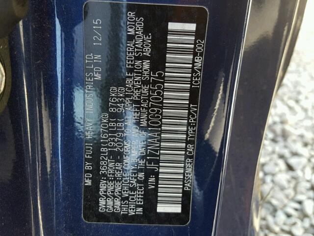 JF1ZNAA10G9705575 - 2016 TOYOTA SCION FR-S ლურჯი ფოტო 10