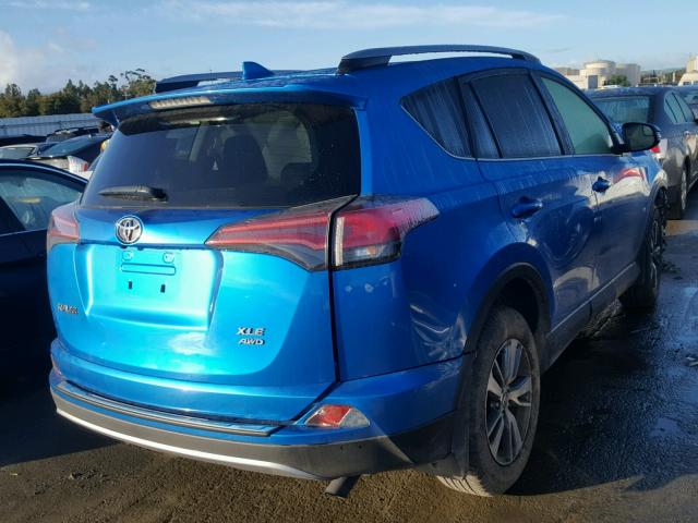 JTMRFREV5HD206837 - 2017 TOYOTA RAV4 XLE BLUE photo 4