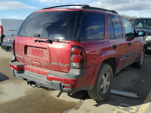 1GNDT13SX22316791 - 2002 CHEVROLET TRAILBLAZE RED photo 4