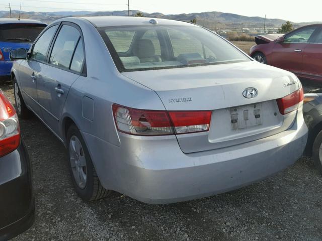 5NPET46C97H266734 - 2007 HYUNDAI SONATA GLS SILVER photo 3