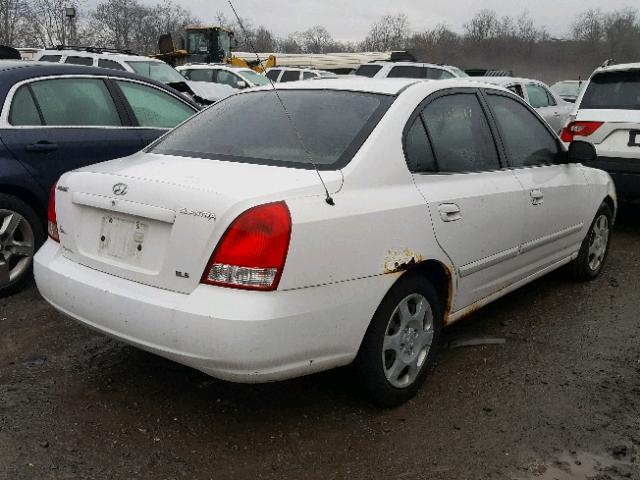 KMHDN45D33U471056 - 2003 HYUNDAI ELANTRA GL WHITE photo 4