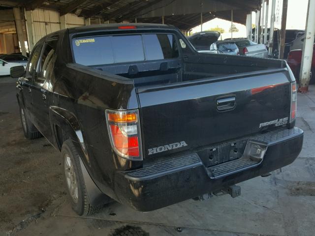 2HJYK16317H546179 - 2007 HONDA RIDGELINE BLACK photo 3