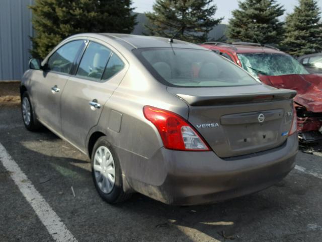 3N1CN7AP6EK453707 - 2014 NISSAN VERSA S GRAY photo 3