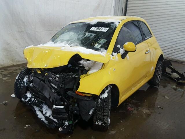 3C3CFFBRXDT543914 - 2013 FIAT 500 SPORT YELLOW photo 2