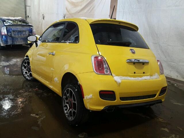 3C3CFFBRXDT543914 - 2013 FIAT 500 SPORT YELLOW photo 3