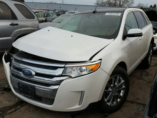 2FMDK4KCXEBB73522 - 2014 FORD EDGE LIMIT WHITE photo 2