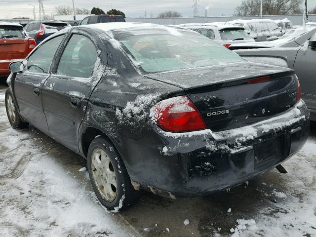 1B3ES56C45D115233 - 2005 DODGE NEON SXT BLACK photo 3