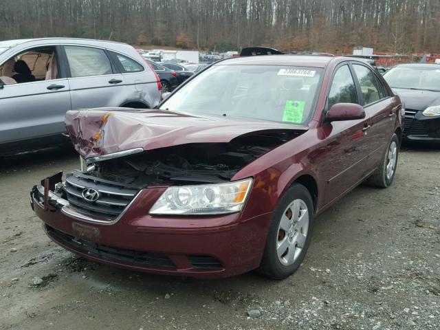 5NPET46C69H553015 - 2009 HYUNDAI SONATA GLS MAROON photo 2