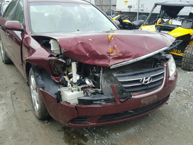 5NPET46C69H553015 - 2009 HYUNDAI SONATA GLS MAROON photo 9