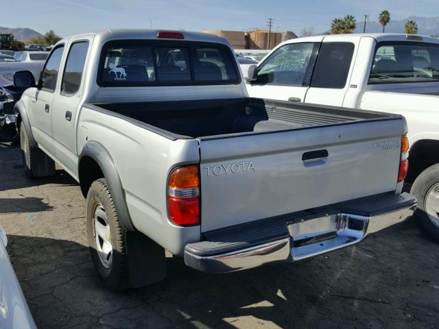 5TEGM92N32Z119759 - 2002 TOYOTA TACOMA DOU SILVER photo 3