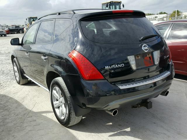 JN8AZ08W57W610068 - 2007 NISSAN MURANO SL BLACK photo 3