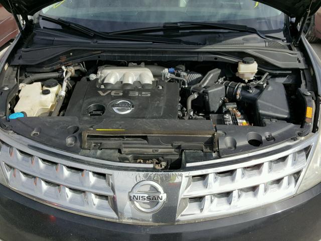 JN8AZ08W57W610068 - 2007 NISSAN MURANO SL BLACK photo 7