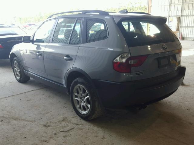 WBXPA73464WC35384 - 2004 BMW X3 2.5I GRAY photo 3