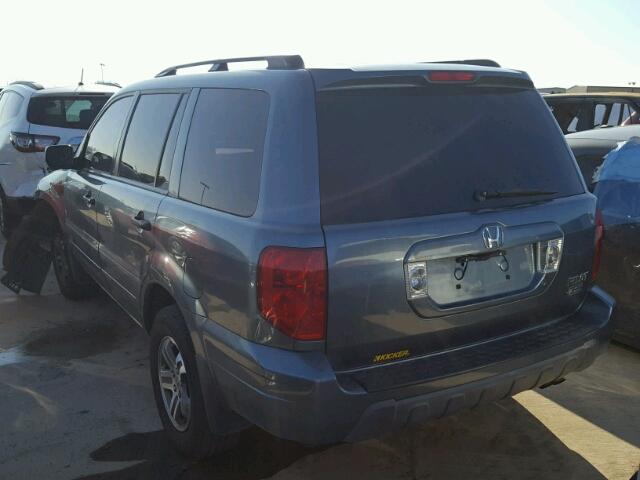 5FNYF18475B057657 - 2005 HONDA PILOT EX BLUE photo 3