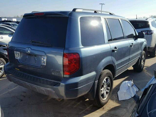 5FNYF18475B057657 - 2005 HONDA PILOT EX BLUE photo 4