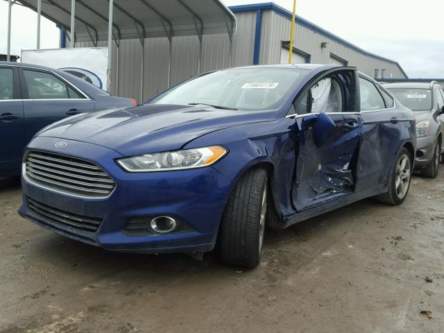 1FA6P0H71E5368503 - 2014 FORD FUSION SE BLUE photo 2