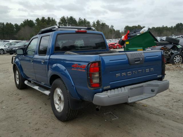 1N6ED27Y21C365732 - 2001 NISSAN FRONTIER C BLUE photo 3