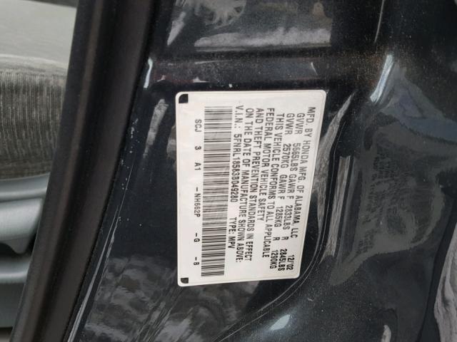 5FNRL18583B049280 - 2003 HONDA ODYSSEY LX GRAY photo 10