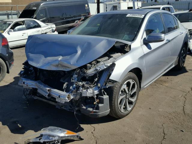 1HGCR2F85HA052713 - 2017 HONDA ACCORD EXL SILVER photo 2