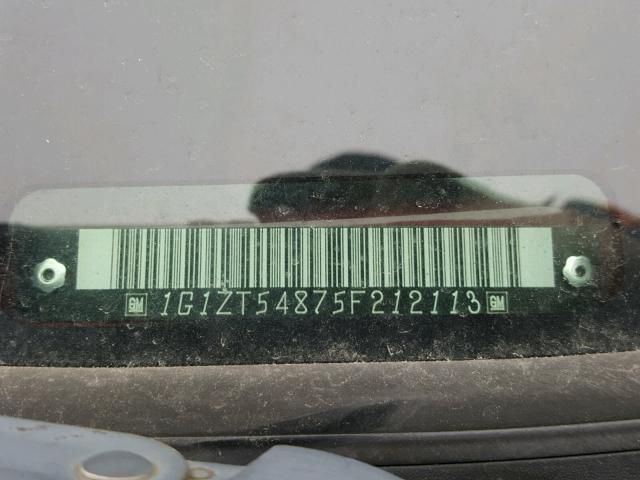 1G1ZT54875F212113 - 2005 CHEVROLET MALIBU LS MAROON photo 10