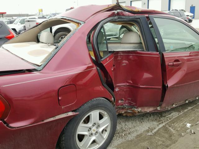 1G1ZT54875F212113 - 2005 CHEVROLET MALIBU LS MAROON photo 9