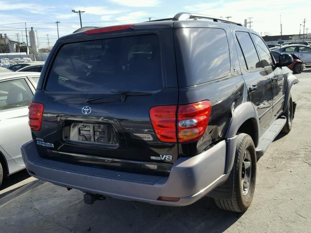 5TDZT34A52S111906 - 2002 TOYOTA SEQUOIA SR BLACK photo 4