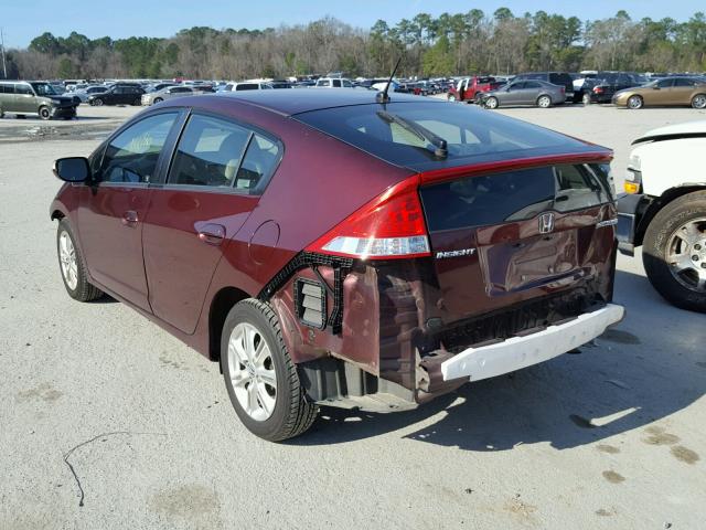 JHMZE2H73BS007343 - 2011 HONDA INSIGHT EX RED photo 3