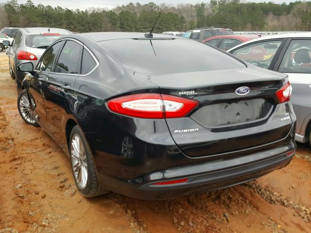 3FA6P0LU8ER250846 - 2014 FORD FUSION SE BLACK photo 3