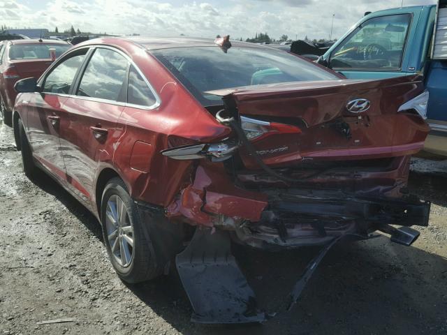 5NPE24AF5GH356466 - 2016 HYUNDAI SONATA SE RED photo 3