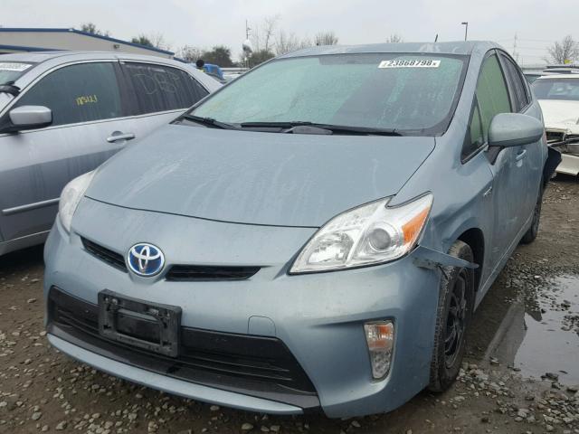 JTDKN3DU9D1676195 - 2013 TOYOTA PRIUS TURQUOISE photo 2