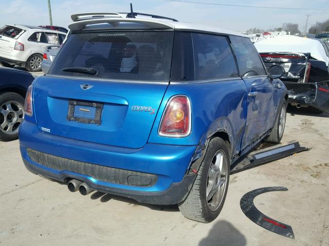 WMWMF7C54ATX44794 - 2010 MINI COOPER S BLUE photo 4