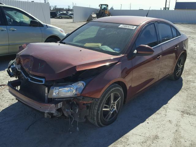 1G1PF5SCXC7319265 - 2012 CHEVROLET CRUZE LT ORANGE photo 2