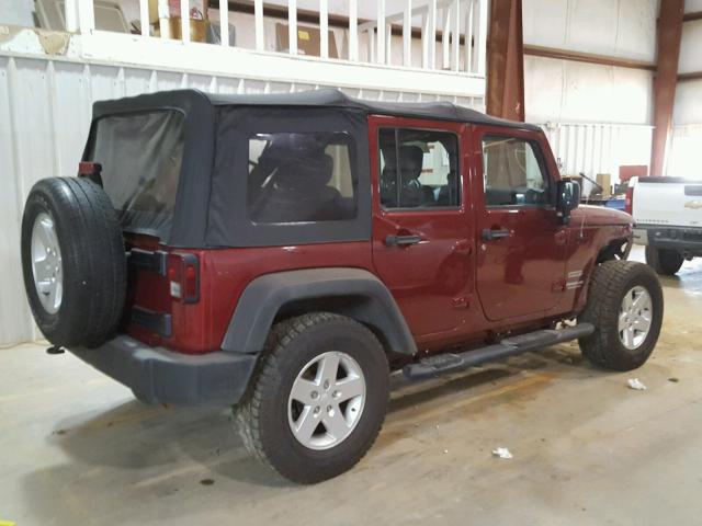 1J4BA3H12BL543947 - 2011 JEEP WRANGLER U RED photo 4