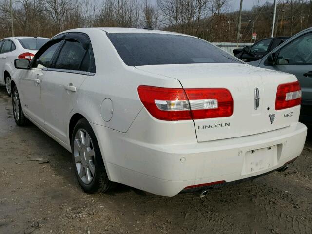 3LNHM26T18R647714 - 2008 LINCOLN MKZ WHITE photo 3