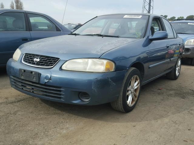 3N1CB51A72L550235 - 2002 NISSAN SENTRA GXE BLUE photo 2