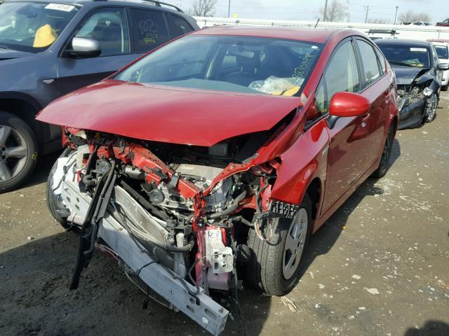 JTDKN3DU7C1549072 - 2012 TOYOTA PRIUS RED photo 2