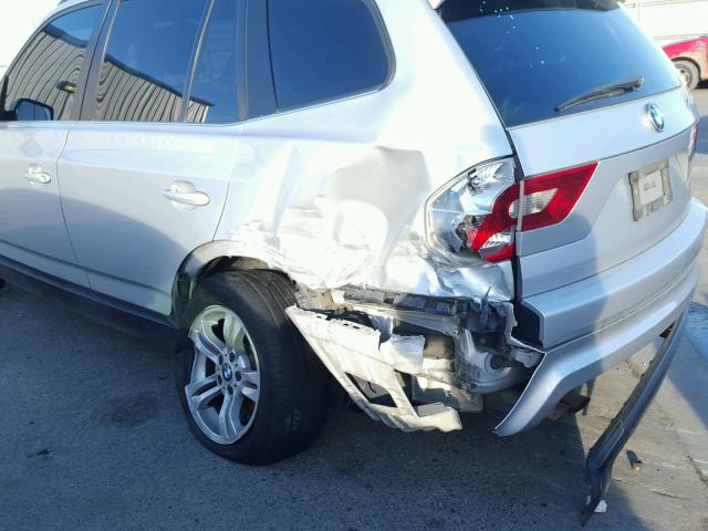 WBXPA93466WD25083 - 2006 BMW X3 3.0I SILVER photo 9