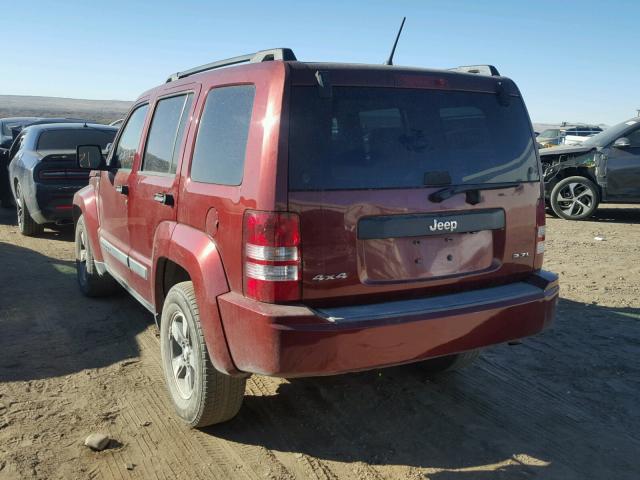 1J8GN28K28W197904 - 2008 JEEP LIBERTY SP MAROON photo 3