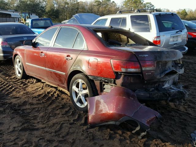 5NPEU46F08H305073 - 2008 HYUNDAI SONATA SE RED photo 3