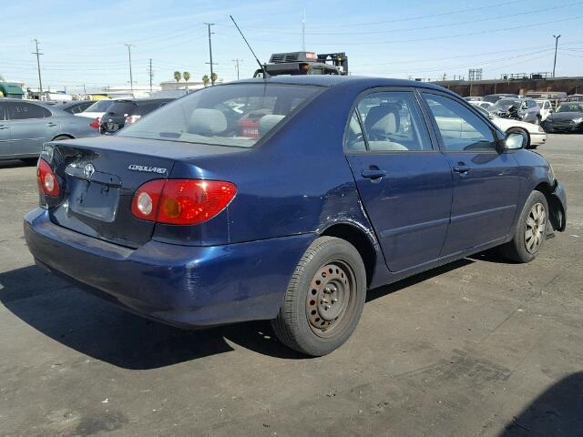 2T1BR38E54C226191 - 2004 TOYOTA COROLLA CE BLUE photo 4