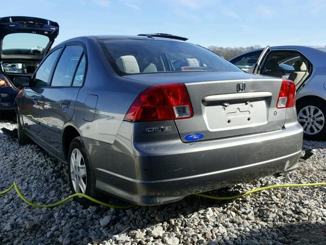 2HGES16335H561501 - 2005 HONDA CIVIC DX V GRAY photo 3