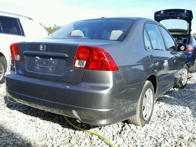 2HGES16335H561501 - 2005 HONDA CIVIC DX V GRAY photo 4